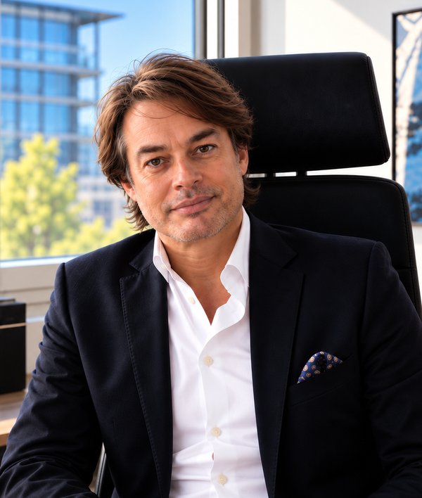 René Constraint, fondateur de RC Insurance Consulting, dans son bureau